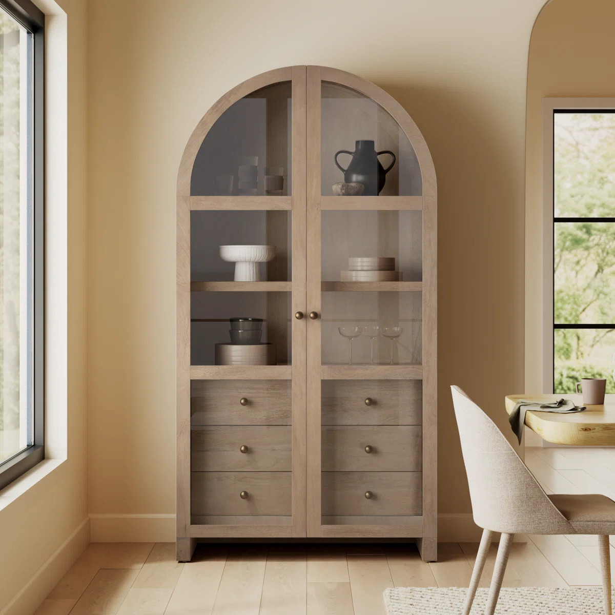 Stonewall 80” Solid Wood Curio Cabinet | Wayfair North America