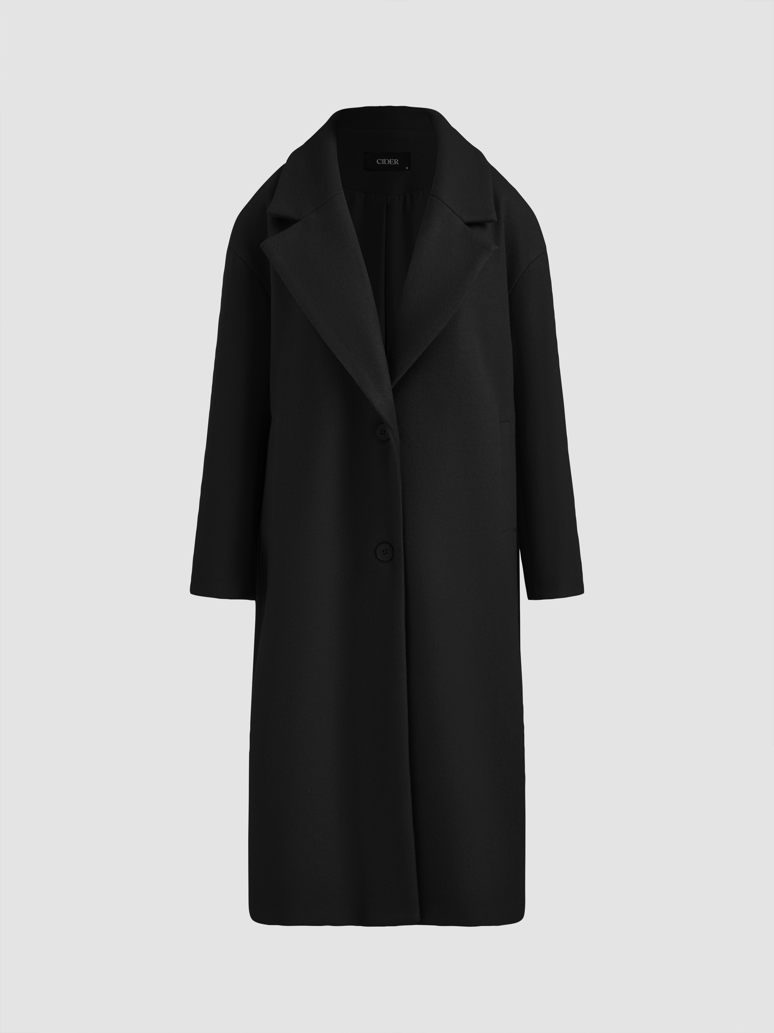 womens coat Wool-like fabrics Oversized Wool-Look Lined Coat With Pocket For Work | Cider