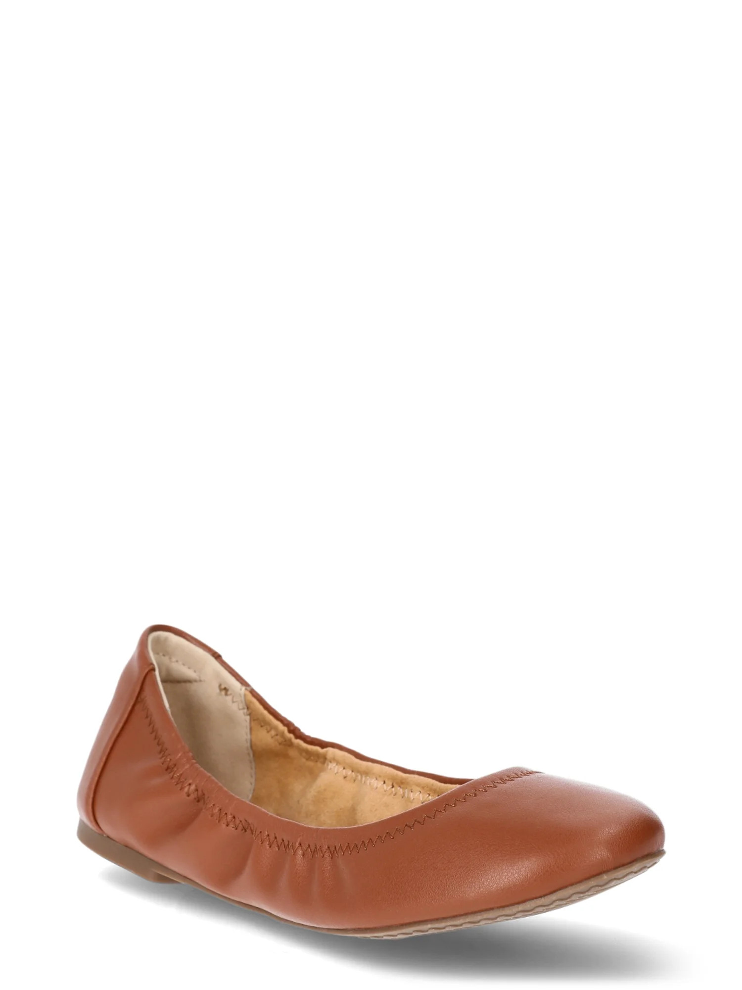 Time and Tru Women's Scrunch Ballet Flats, Wide Width Available | Walmart (US)