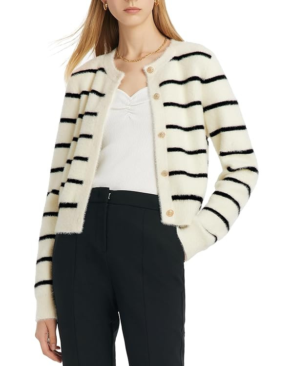 GOEILA Women's Cardigans Long Sleeve Button Up Open Front Knit Ladies Cardigans UK Cropped Cardig... | Amazon (UK)