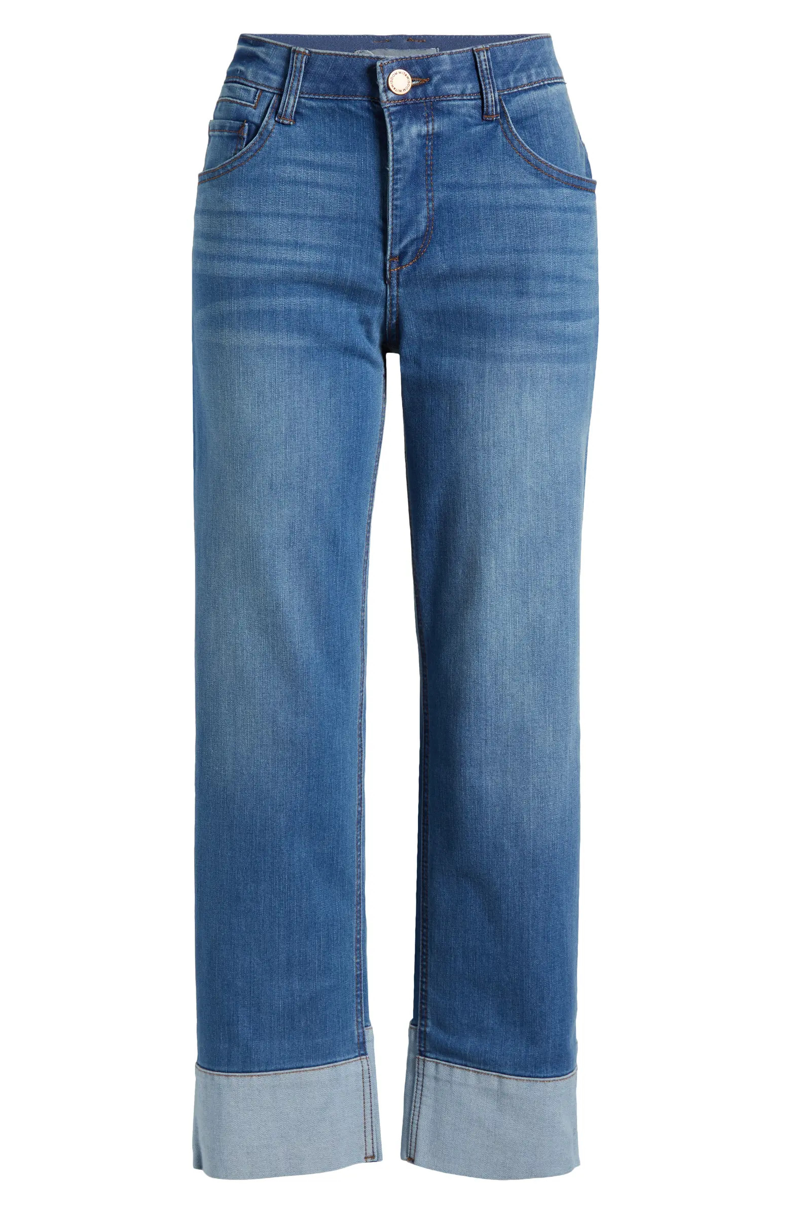 'Ab'Solution Round Up High Waist Cuffed Straight Leg Jeans | Nordstrom