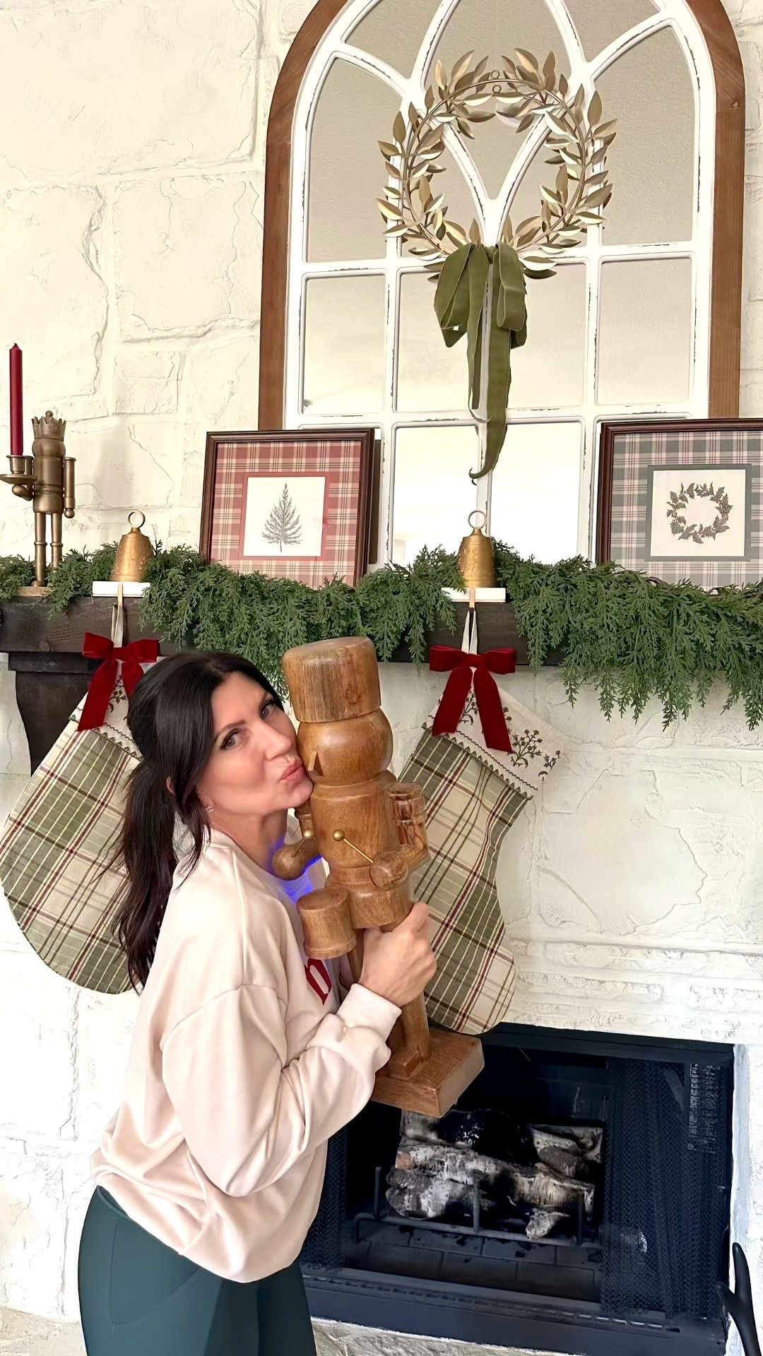 Last year a lot of these Christmas décor pieces sold out and once again they’re flying off the shelves this year.  If there’s any advice I could give someone would be not to wait! 
Wood Nutcracker | Brass bell stocking holders | Plaid stockings with bows | Brass nutcracker | Brass laurel wreath

#LTKHome #LTKSeasonal #LTKHoliday
