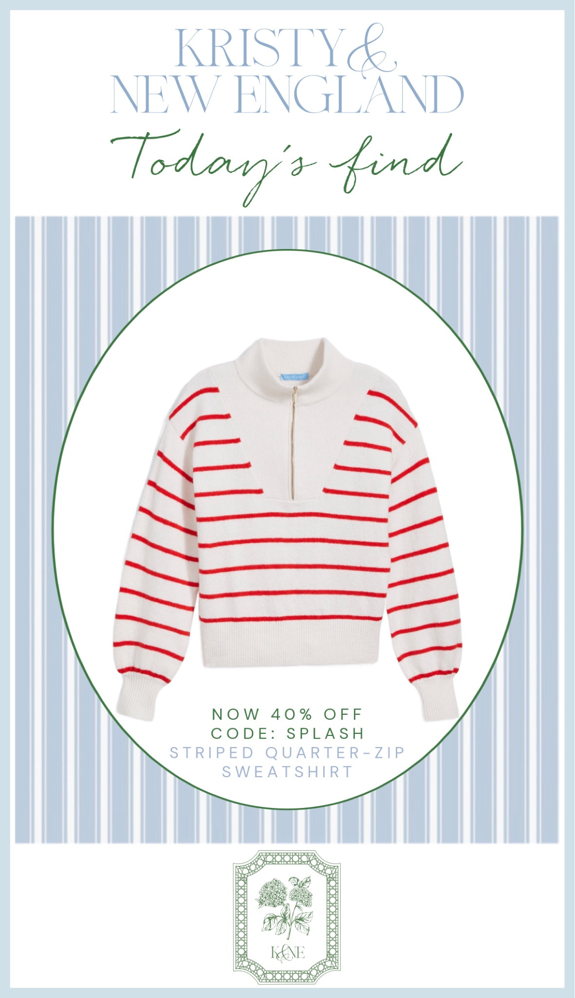 Use code: SPLASH This red striped quarter zip is on sale 40% off!

#LTKFindsUnder100 #LTKSaleAlert #LTKOver40
