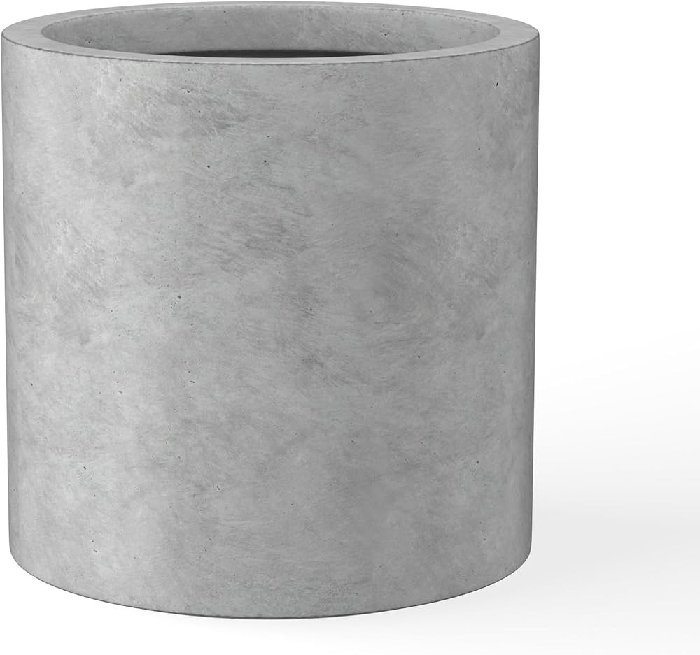 Kante 12.6" Dia Round Concrete Planter, Modern Style Large Cylindrical Plant Pot with Drainage Ho... | Amazon (US)