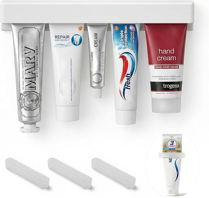 Toothpaste Holder Wall Mounted, Extra Large Tooth Paste Holder for Bathroom | JM.JEEMI Face Cream... | Amazon (US)