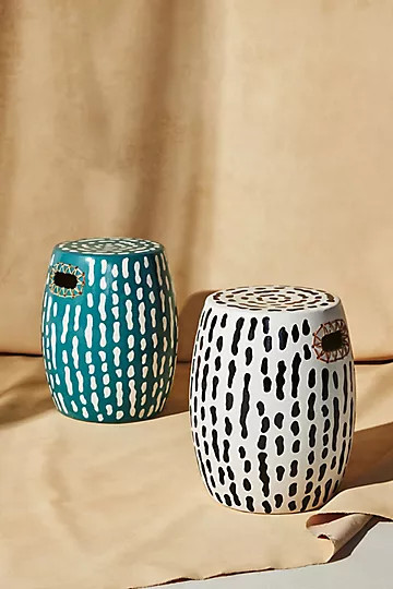 Striped Ceramic Stool | Anthropologie (US)