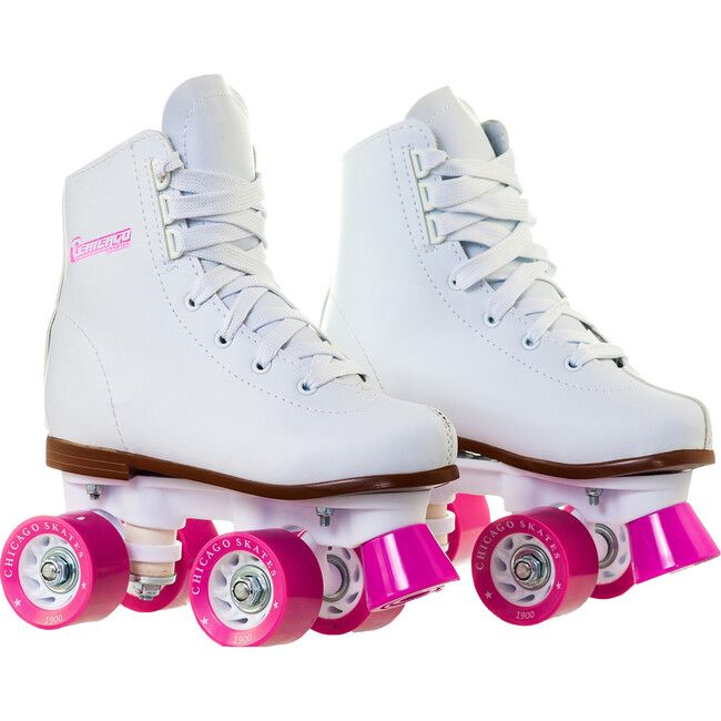 Rink Skates, White/Pink | Maisonette