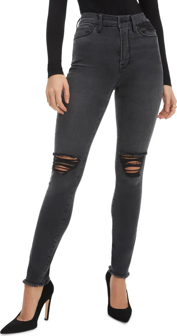 Good American Good Waist Ripped Skinny Jeans | Nordstrom | Nordstrom