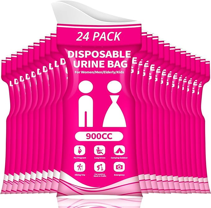 Disposable Urine Bag for Travel - 900ML Portable Pee Bags for Women Men 8/12/20/24/28 PCS Emergen... | Amazon (US)