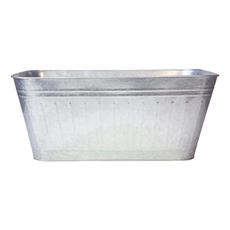 Panacea 16 in x 24 in x 10 in Silver Steel Planter Boxes with Drainage Holes, 4 Count | Walmart (US)