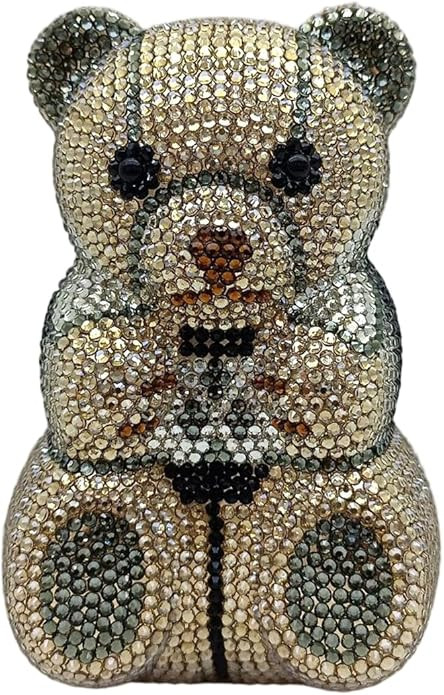 Women Cute Crystal Bear Evening Bag Sparkly Rhinestones Clutch Purses for Formal Party Club Cockt... | Amazon (US)