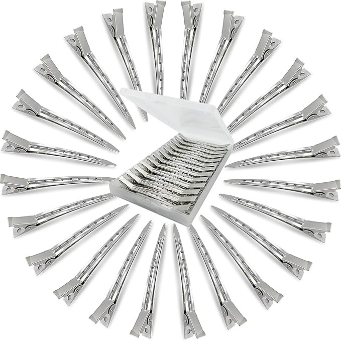 HiJeaton 24Pcs Metal Duck Billed Hair Clips for Women Styling Sectioning, Silver Hair Pins for Lo... | Amazon (US)