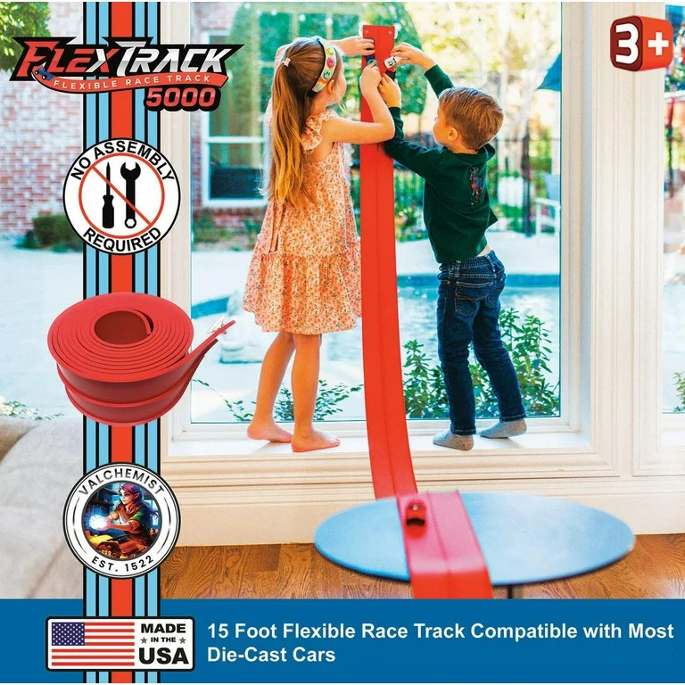 FlexTrack 5000 Flexible Race Car Track for Kids Toy with Suction Cups Compatible with Hot Wheels ... | Walmart (US)
