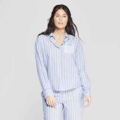 Women's Striped Simply Cool Long Sleeve Button-Up Shirt - Stars Above™ Blue | Target