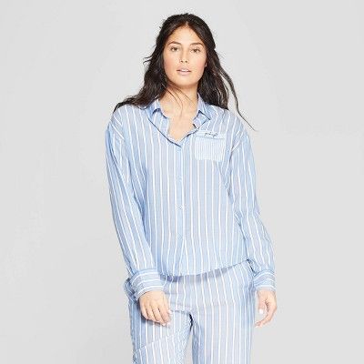 Women's Striped Simply Cool Long Sleeve Button-Up Shirt - Stars Above™ Blue | Target