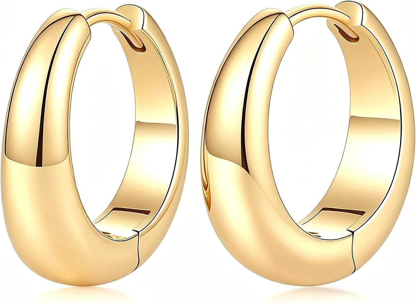14K Gold Teardrop Hoop Earrings for Women, Lightweight Chunky Gold Hoops, Hypoallergenic Hinged E... | Amazon (US)