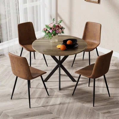 31.5'' Round Dining Table Set, Modern Kitchen Table with 4 Dining Chairs | Wayfair North America