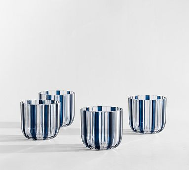 Montauk Stripe Outdoor Goblets - Set of 4 | Pottery Barn (US)