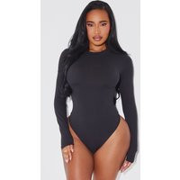 Shape Black Sculpted Long Sleeve Bodysuit | PrettyLittleThing US