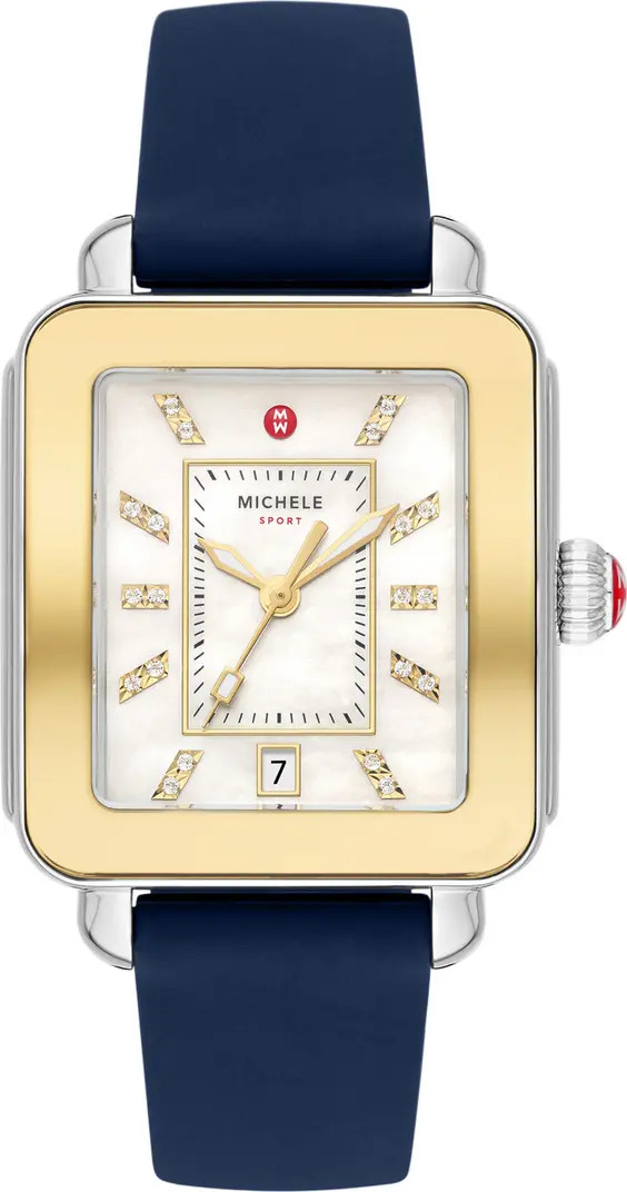 MICHELE Deco Sport Watch Head & Silicone Strap, 18mm | Nordstrom | Nordstrom