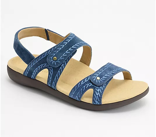 Make Your Selection: Revitalign Orthotic Adjustable Suede Backstrap Sandals-Verra | QVC