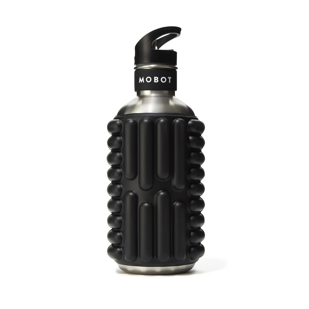 Black Foam Roller Water Bottle Big Bertha 40oz | goop
