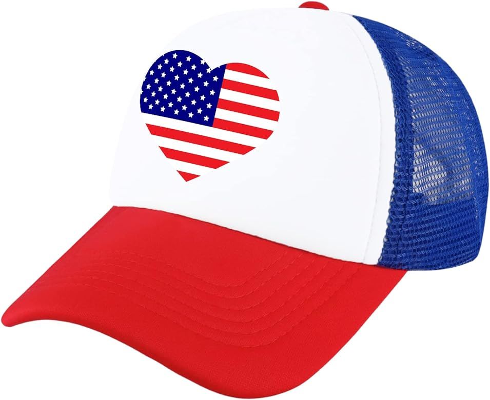 American Flag Hat 4th of July Trucker Hat USA Merica Baseball Cap US Patriotic Snapback Hats for Men | Amazon (US)