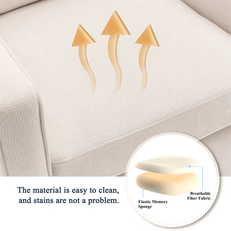 Wade Logan® Charitini Big Removable Wide Full Back Fabric Upholstered Swivel Armchair & Reviews ... | Wayfair North America