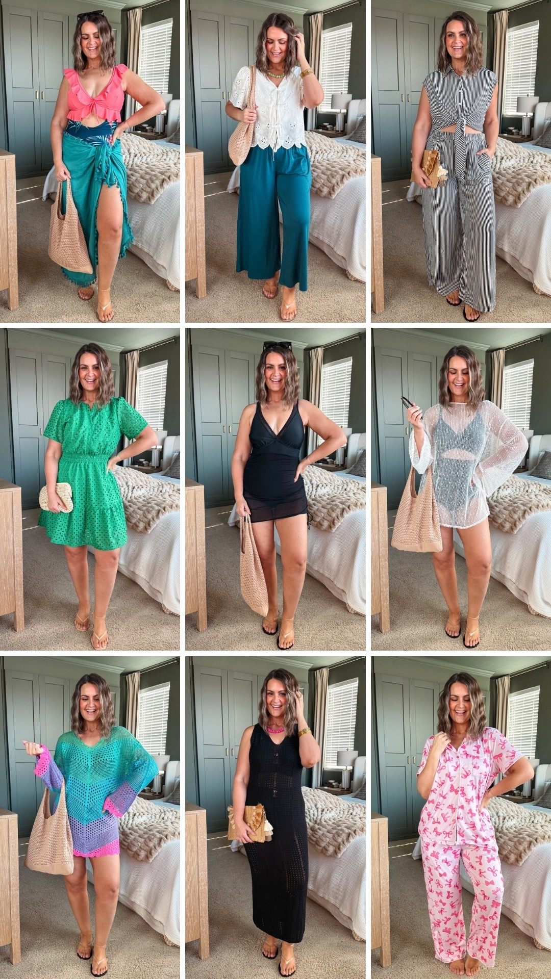 Amazon sale try on
Swimsuits & coverups, large
Dress, large
White top, medium
Teal pants, large
Striped set, xl
Pajamas, XL for oversized fit 

Size 12, midsize, swimwear, resort wear, summer outfit, summer dress, beach day, vacation outfit

#LTKootd #LTKSaleAlert #LTKMidsize