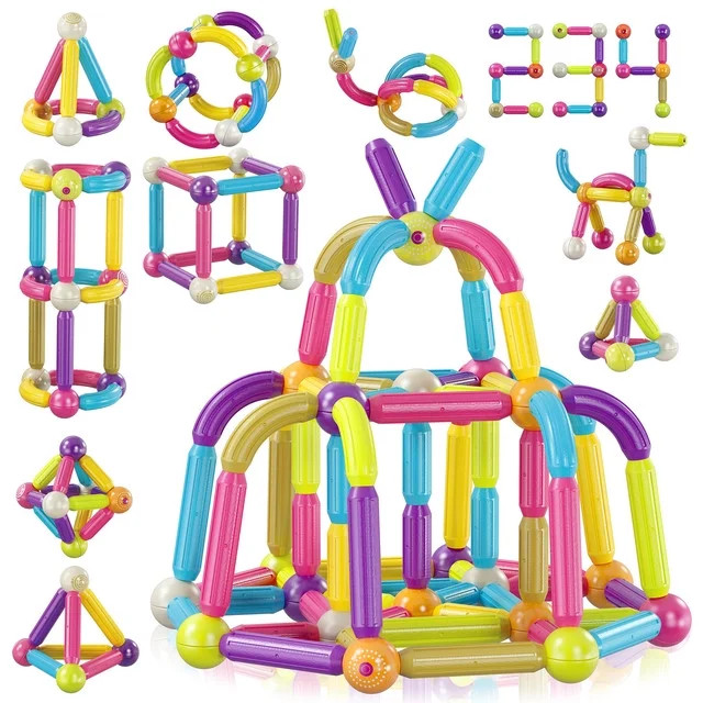 Contixo Magnet Stix - 3D Magnetic Building Sticks, 68 Pieces - Walmart.com | Walmart (US)