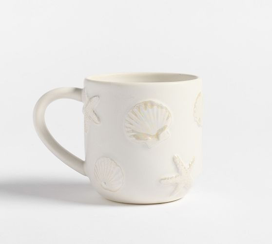 Embossed Coastal Stoneware Mug | Pottery Barn (US)