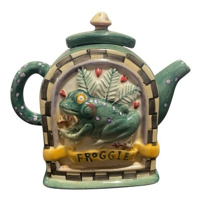 Vintage Debbie Mumm Sakura FROGGIE Teapot Mushroom Top | eBay US