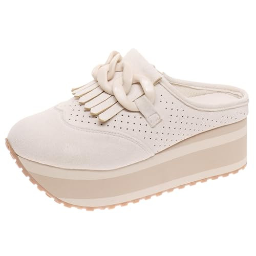 Pierre Dumas Paloma-3 Women's Platform Fashion Mule Sneakers for Women (Ivory, 6.5) | Amazon (US)