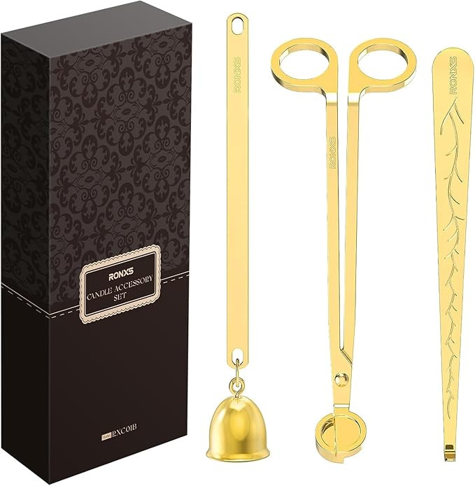 RONXS 3 in 1 Candle Wick Trimmer Set Candle Accessory Wick Cutter, Candle Snuffer Extinguisher, C... | Amazon (US)