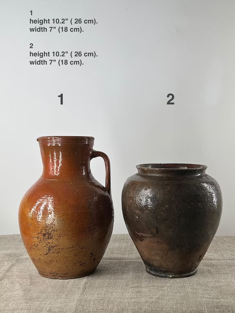 Ancient Clay Pot, Antique Clay Vessel, Rustic Ceramic Bowl, Pottery Jug, Primitive Rustic Earthen... | Etsy (US)