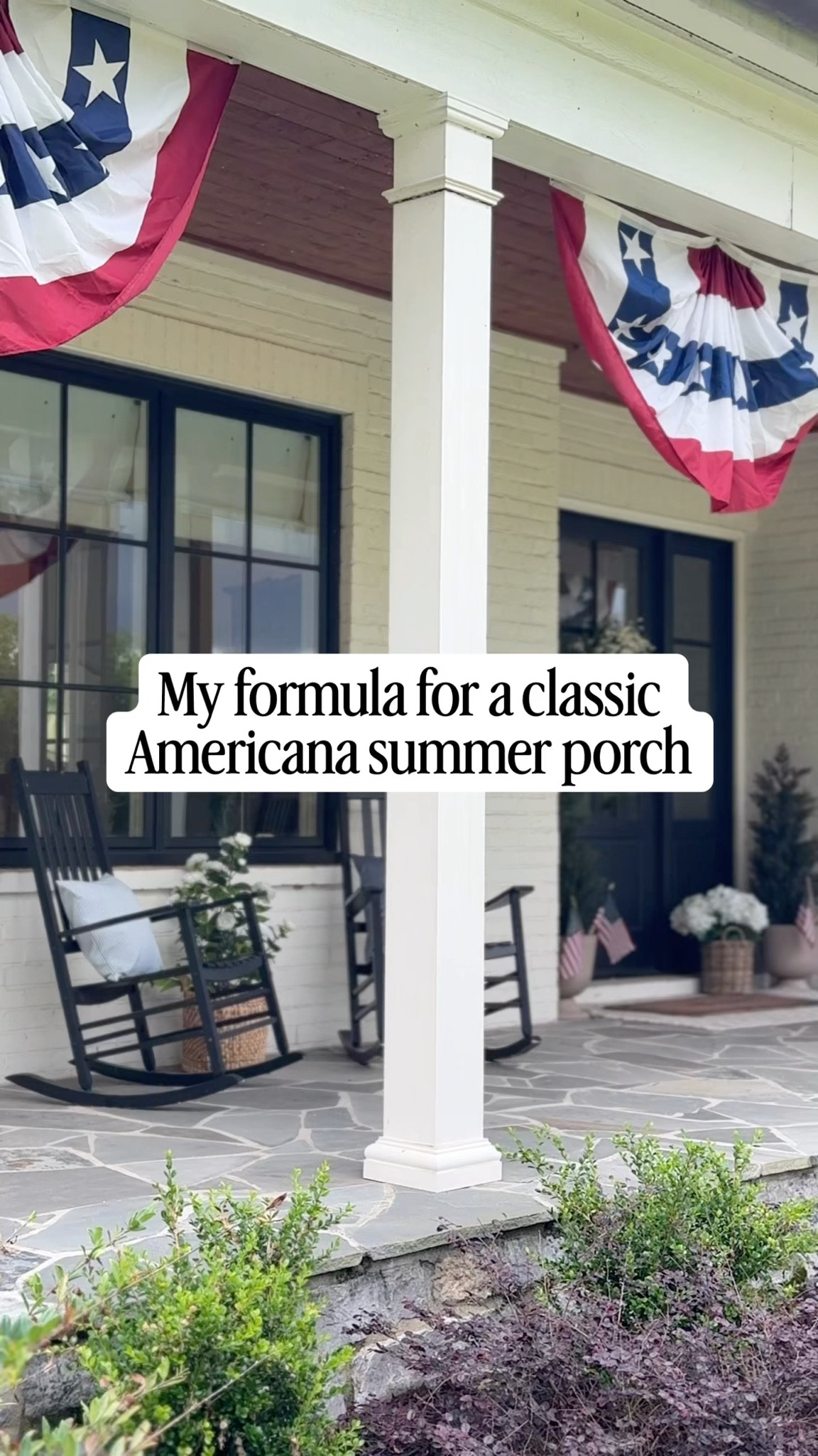 Now ready for summer 🇺🇸

I love styling our front porch with a little Americana style this time of year. I do add flags and bunting, but subtle touches like stripes, red and white flowers, or a simple wreath can also bring that Americana feel to your home in a softer way if that’s more your style. ❤️🤍💙

Wreath ribbon is from Hobby Lobby  

#frontporchdecor #summerdecor #americanadecor #curbappeal #patrioticdecor #summerporch #frontporchstyle #seasonaldecor #traditionalhome #cozyhome



#LTKSeasonal #LTKHome