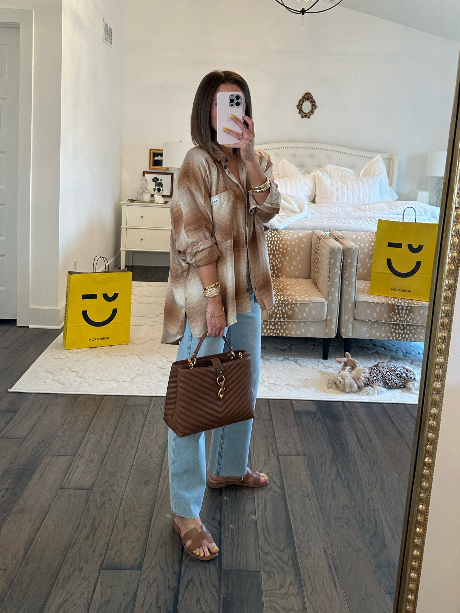 oversized plaid top (xs, very oversized)
frame wide leg jeans (24, tts)
rebecca minkoff bag 

#LTKstyletip #LTKxNSale #LTKitbag