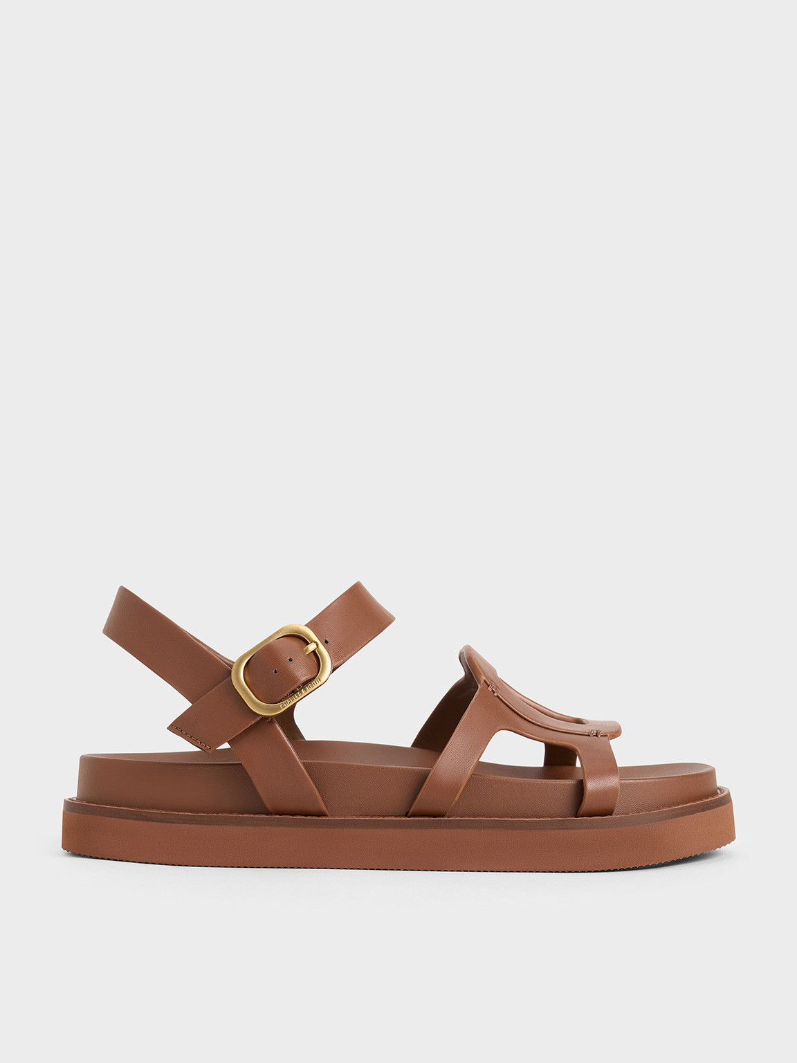 Cut-Out Buckled Sandals
 - Caramel | Charles & Keith UK