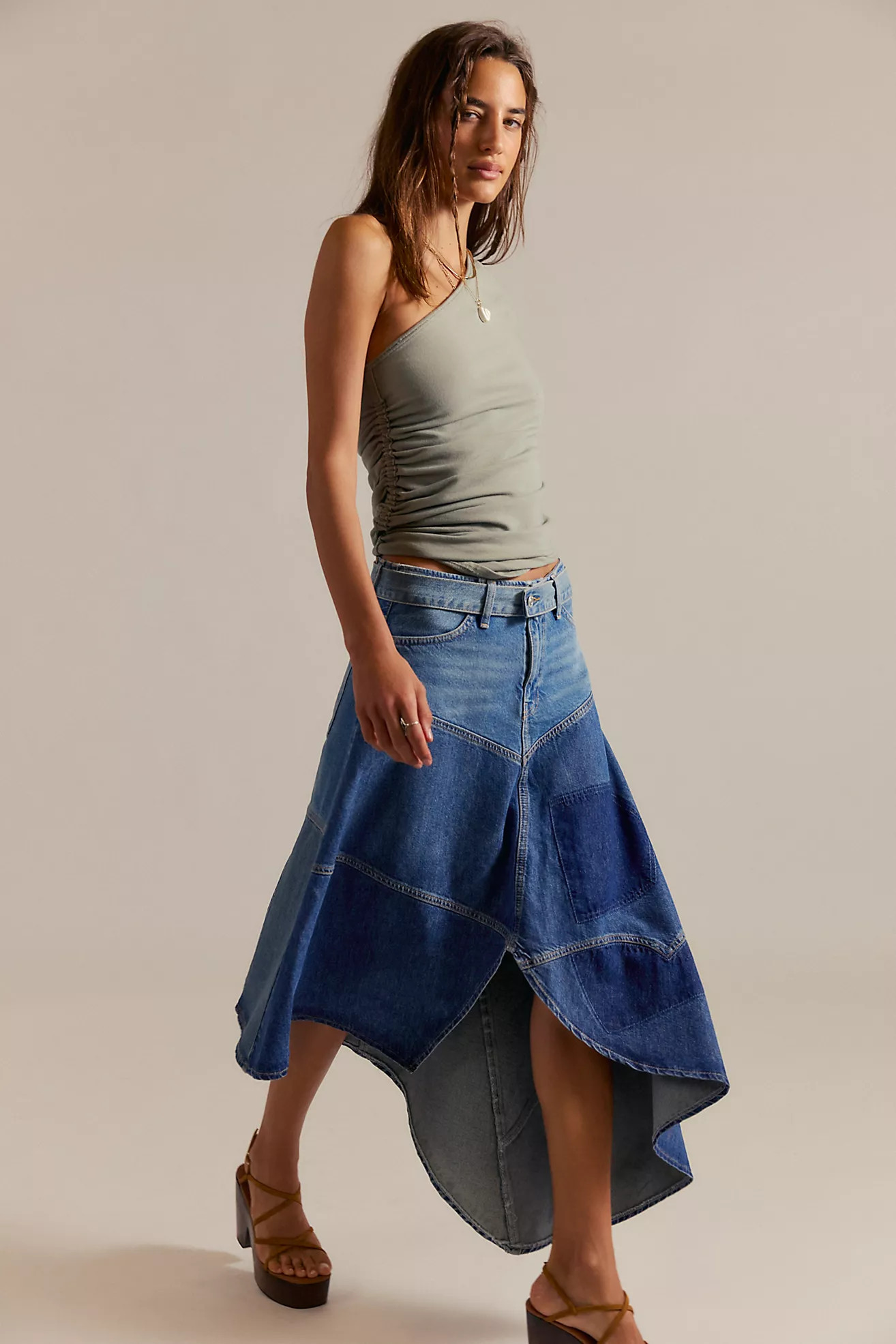 We The Free Piece Of Work Denim Midi Skirt | Free People (Global - UK&FR Excluded)