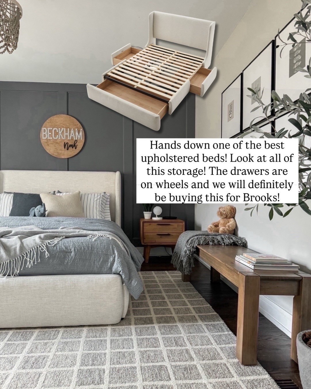 One of my favorite upholstered beds. This one has so much storage. All of the drawers are on wheels!! A top favorite this week! 

#LTKHome #LTKSaleAlert