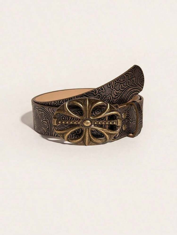 Vintage Floral Embossed Belt | SHEIN