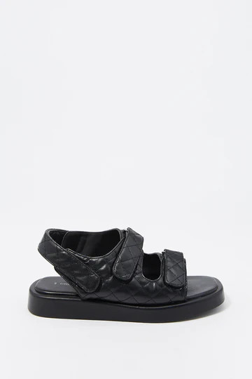 Quilted Velcro Band Platform Sandal | Urban Planet