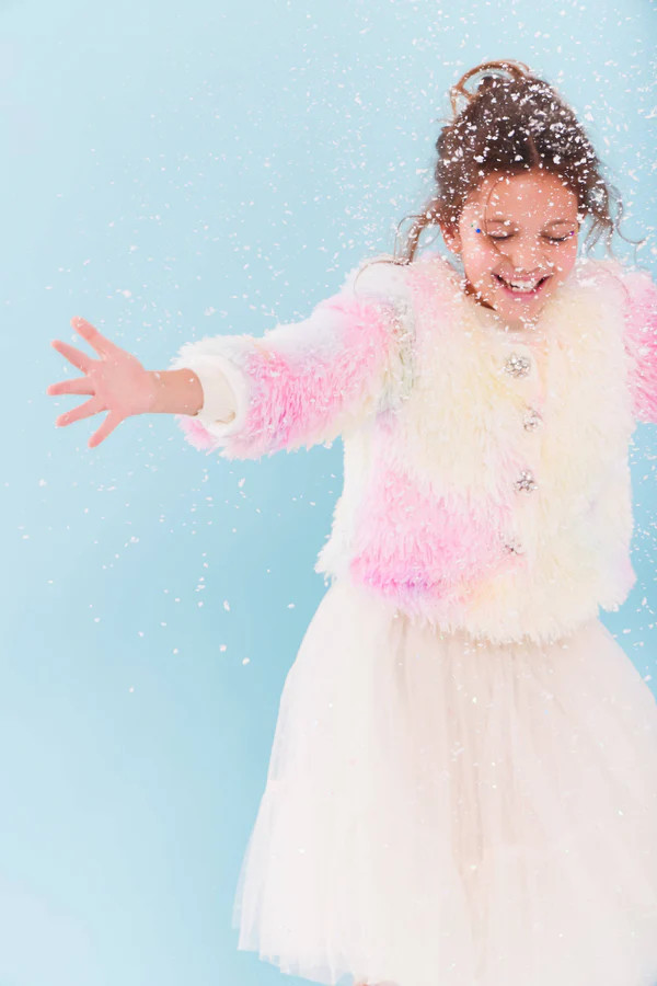 Funfetti Rainbow Faux Fur Coat | Lola + The Boys