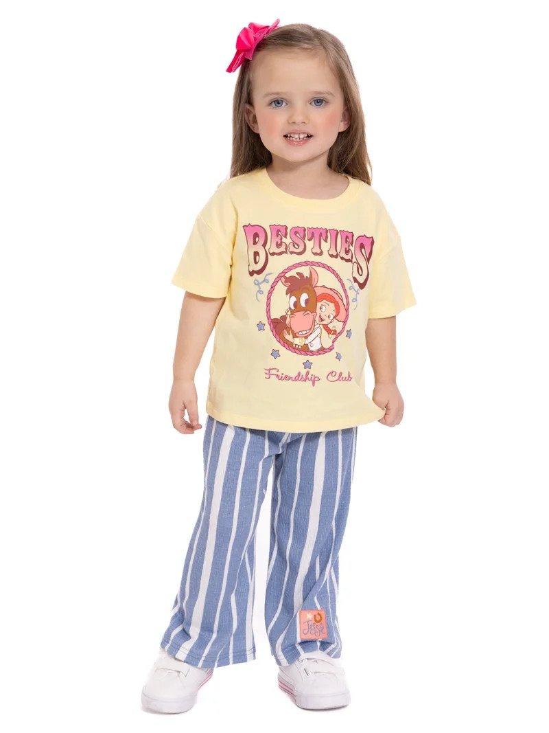 Toy Story Toddler Girls Graphic Tee and Stripe Pants Set, 2-Piece, Sizes 12M-5T | Walmart (US)
