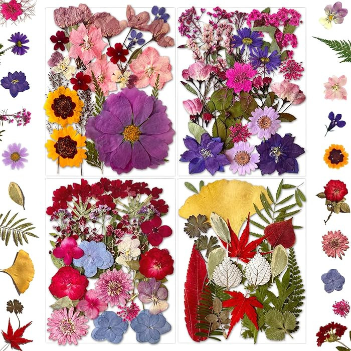 85Pcs Dried Pressed Flowers for Resin Molds, Real Natural Bulk Dry Floral Leave for DIY Art Craft... | Amazon (US)