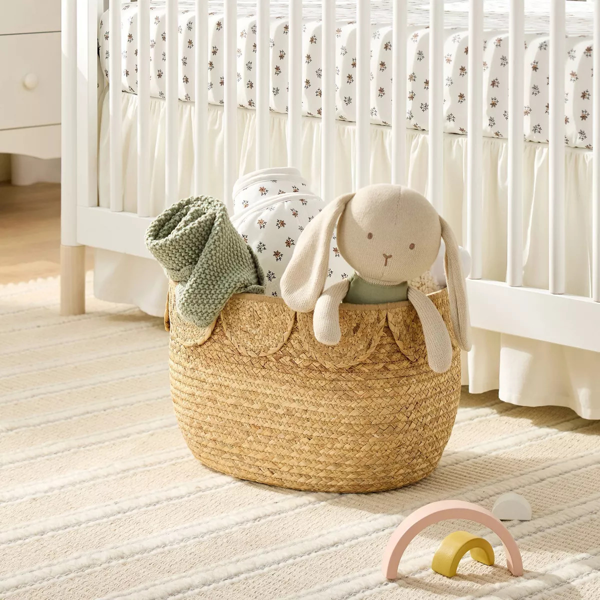 Natural Woven Scalloped Storage Basket - Hearth & Hand™ with Magnolia | Target