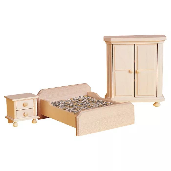 Rulke Wooden Doll House Bedroom Furniture Set | Target