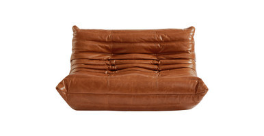 Michel Ducaroy Portside 2 Seater Leather Loveseat | Manhattan Home Design