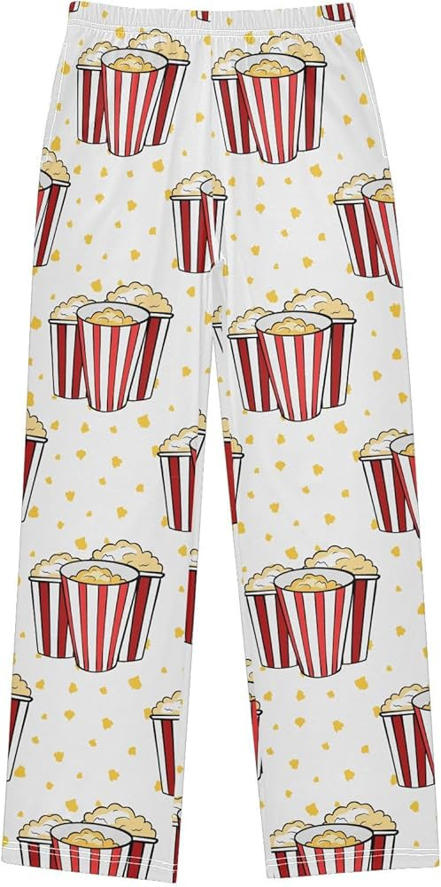 Boys Pajama Pants Popcorn Buckets Soft Pajama Sleep Pant Long Pj Bottoms S | Amazon (US)