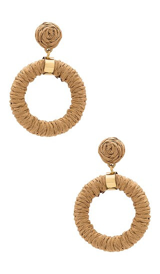 Circle Drop Earring in Tan | Revolve Clothing (Global)